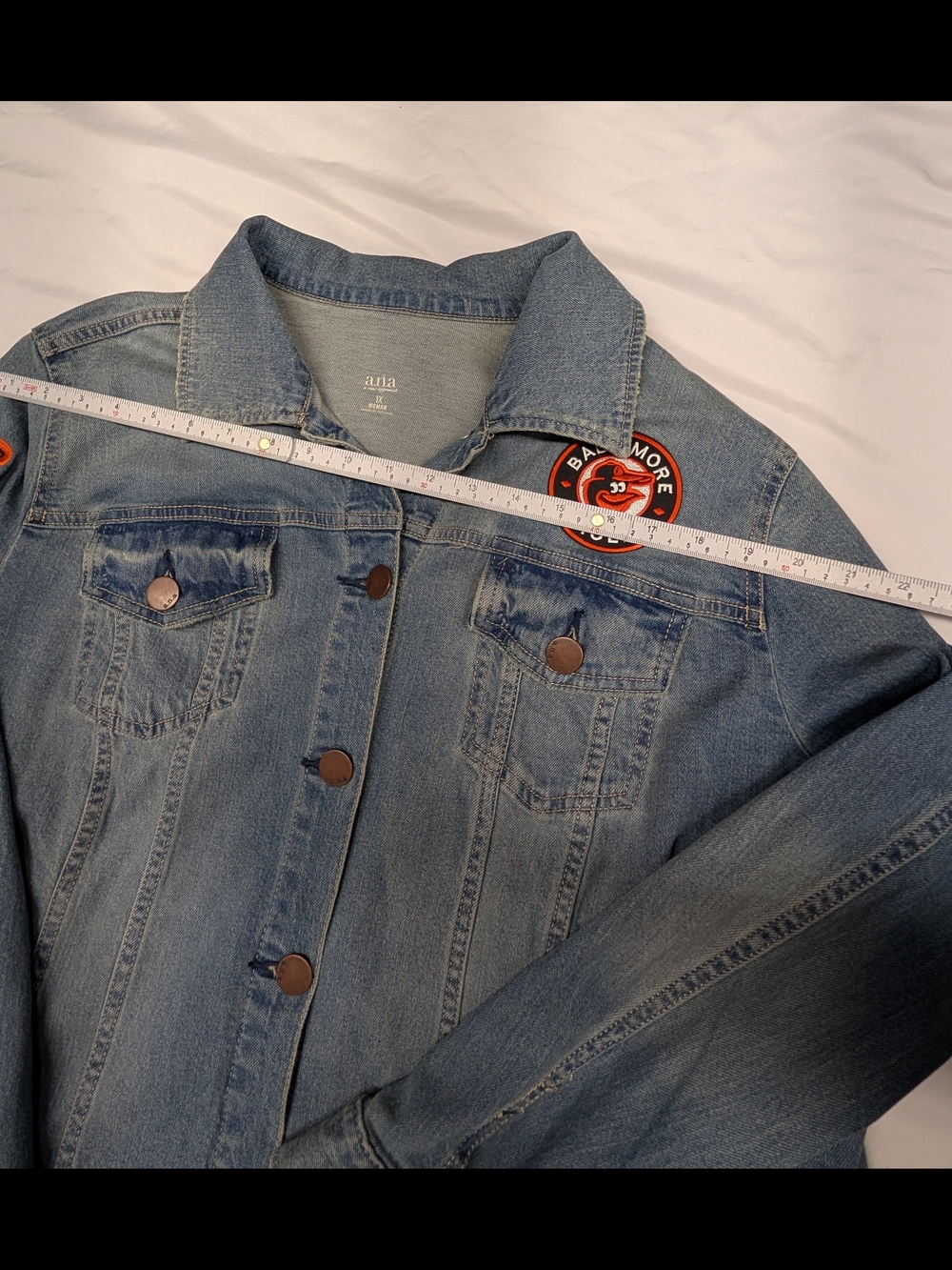 Baltimore Orioles Denim Jacket MLB Jean Coat Women 1X - Picture 7 of 7